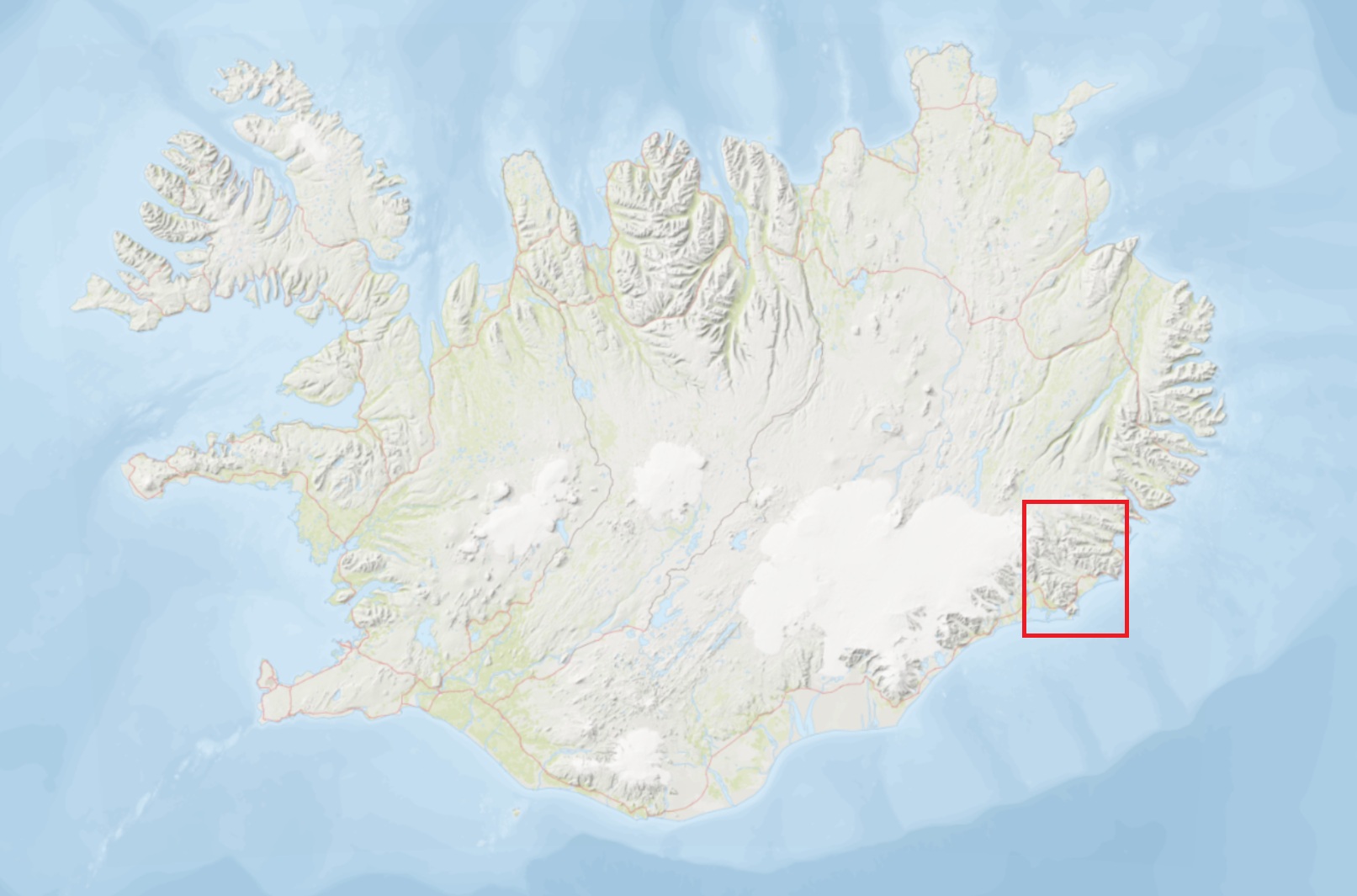 Staðsetning veiðisvæðis 8 á Íslandi