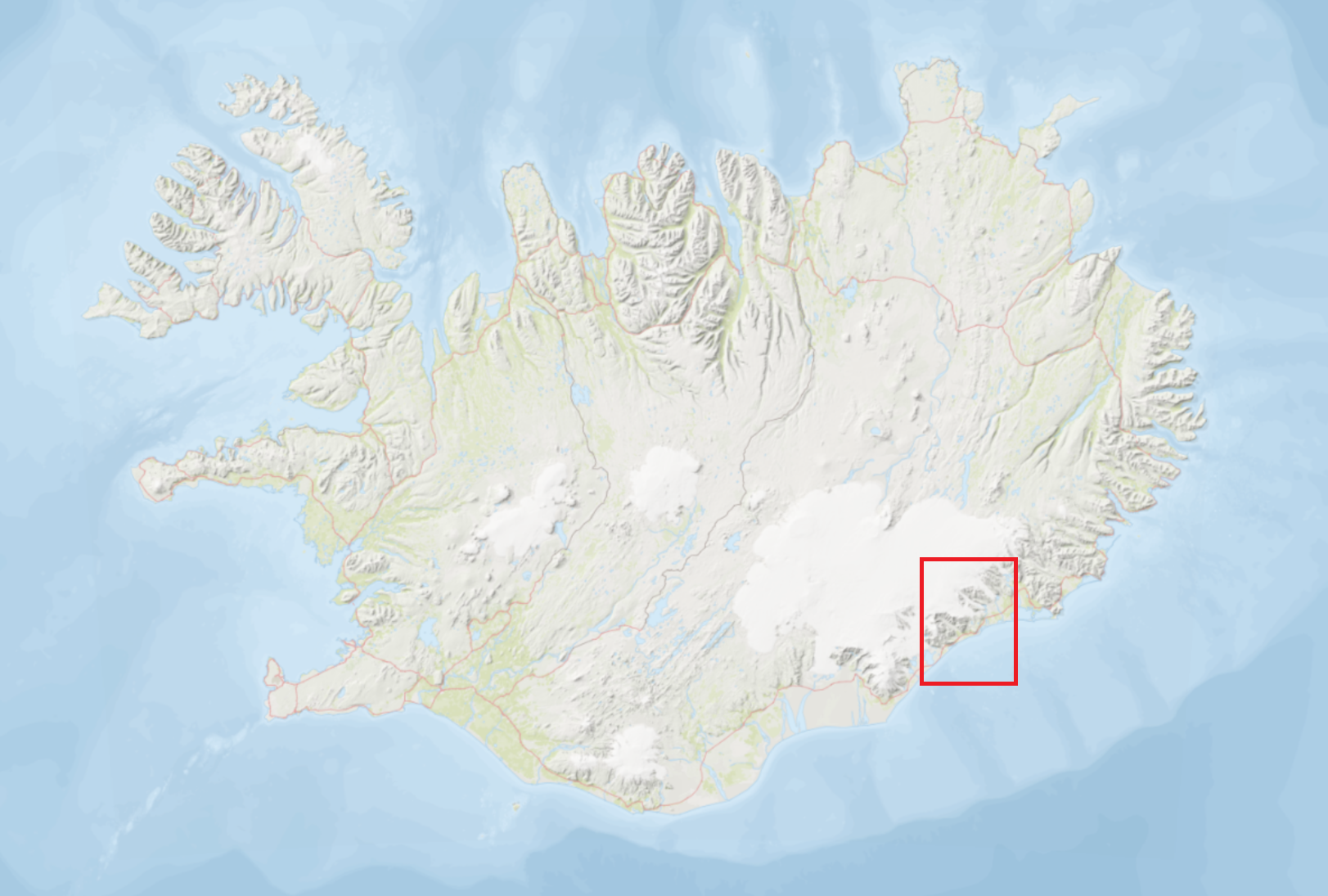Staðsetning veiðisvæðis 9 á Íslandi